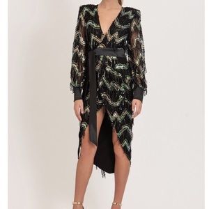 Zhivago Sequins Wrap Midi Dress